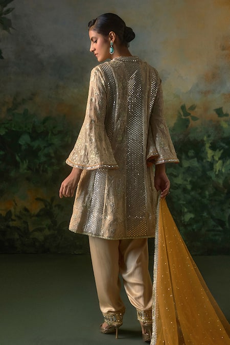 Mustard Moon By Neyha And Vrinda Embroidered Sequin Kurta Salwar Set 