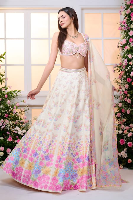 Label Priyanka Kar Garden Printed Lehenga Set 