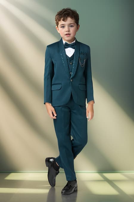 Petite Pomme Sequin Embellished Blazer Trouser Set 