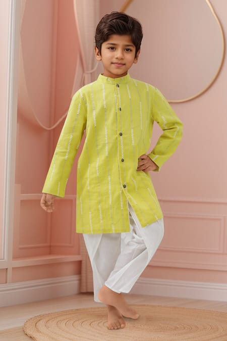 Petite Pomme Sunlight Silver Arrow Sherwani Set 