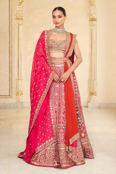 Arpita Mehta Thread & Mirror Embroidered Bridal Lehenga Set 