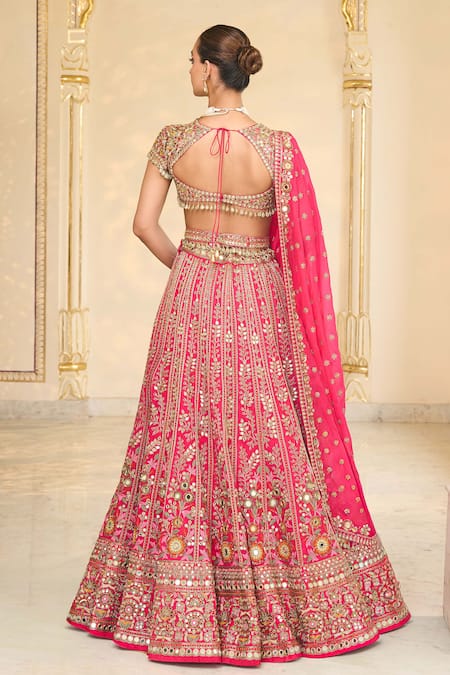 Arpita Mehta Thread & Mirror Embroidered Bridal Lehenga Set 