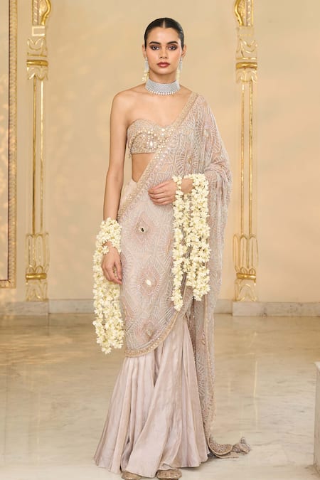 Arpita Mehta Tissue Godet Hand Embroidered SARI Set 