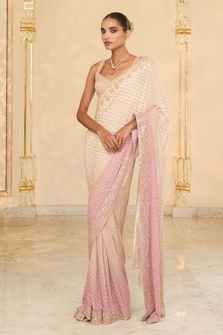 Arpita Mehta Shaded Hand Embroidered Star Saree Set 