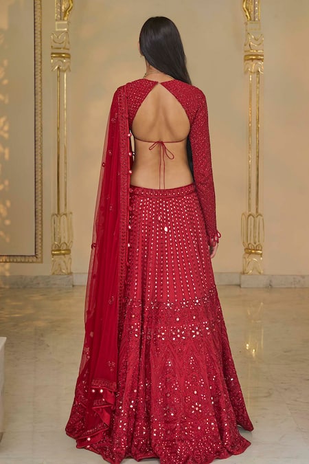 Arpita Mehta Hand Embroidered Linear Lehenga Set 