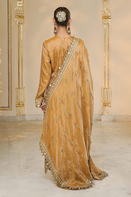 Arpita Mehta Tissue Hand Embroidered Long Kurta Churidar Set 