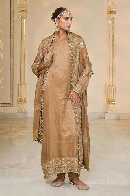 Arpita Mehta Tissue Hand Embroidered Kurta Churidar Set 