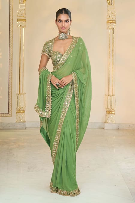 Arpita Mehta Hand Embroidered Saree & Blouse Set 