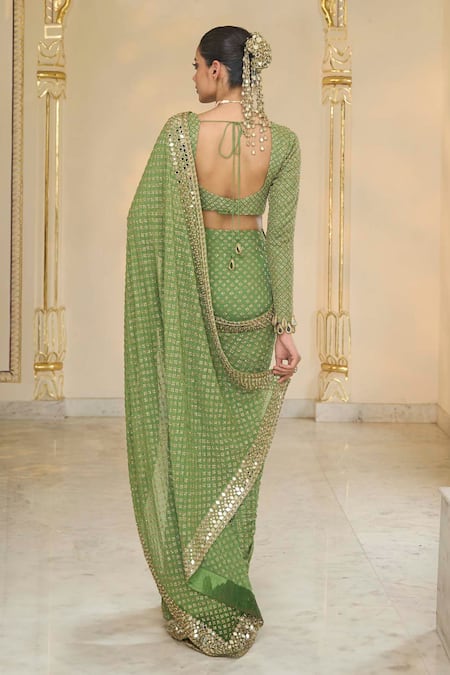 Arpita Mehta Shand Embroidered Star Saree Set 