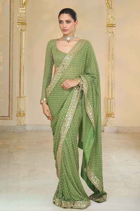 Arpita Mehta Shand Embroidered Star Saree Set 