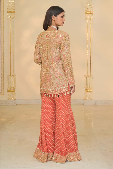 Arpita Mehta Linear Jacket Blouse & Sharara Set 