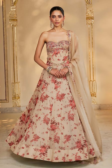 Arpita Mehta Bloom Print Organza Lehenga Set 
