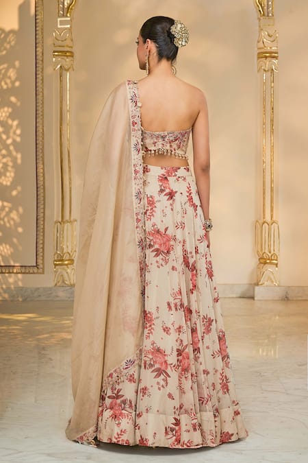 Arpita Mehta Bloom Print Organza Lehenga Set 
