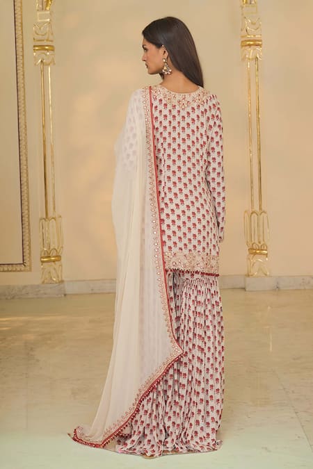 Arpita Mehta Bloom Butti Print Kurta Gharara Set 