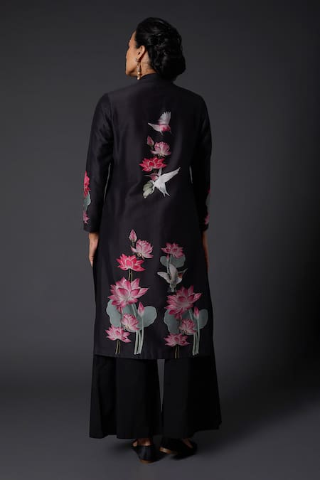 Balance By Rohit Bal Black Printed & Embroidered Tunic Set