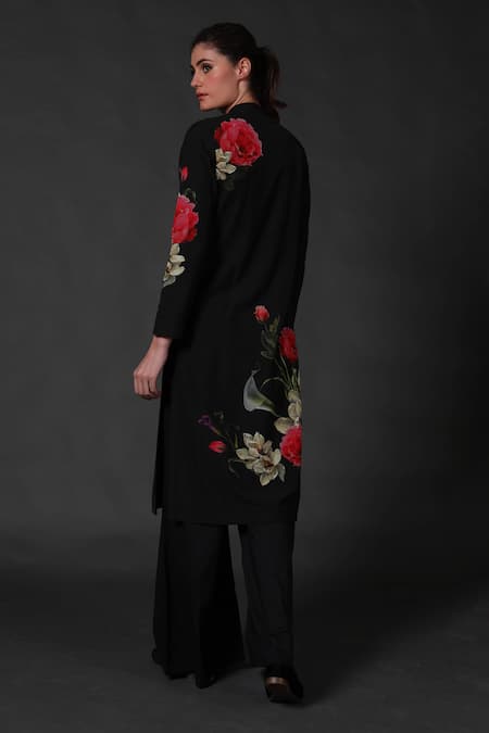 Balance By Rohit Bal Black Chanderi Tunic With Palazzo