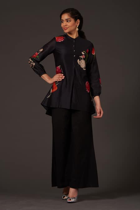 Balance By Rohit Bal Chanderi Printed Tunic With Palazzo