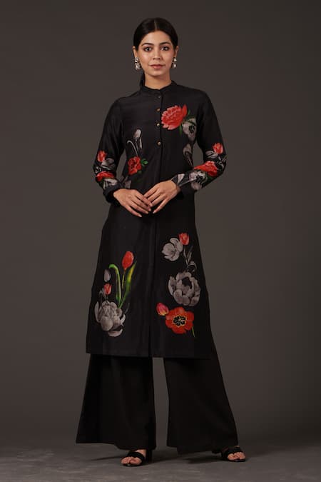 Balance By Rohit Bal Chanderi Digital Print Tunic With Palazzo