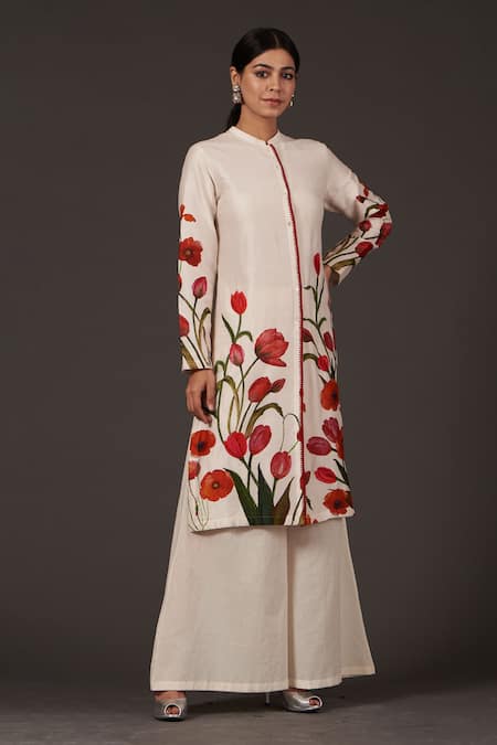 Balance By Rohit Bal Chanderi Tunic Print Tunic With Palazzo 