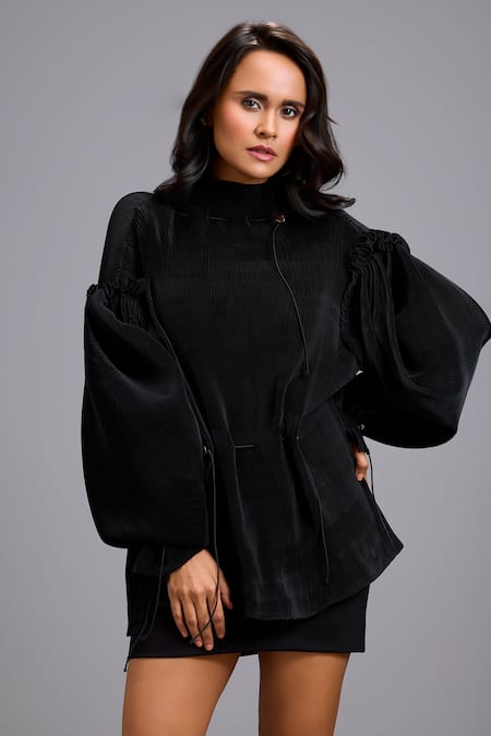 Deepika Arora Pleated High Neck Top  