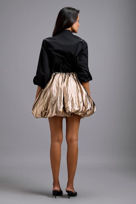 Deepika Arora Metallic Bubble Mini Skirt 