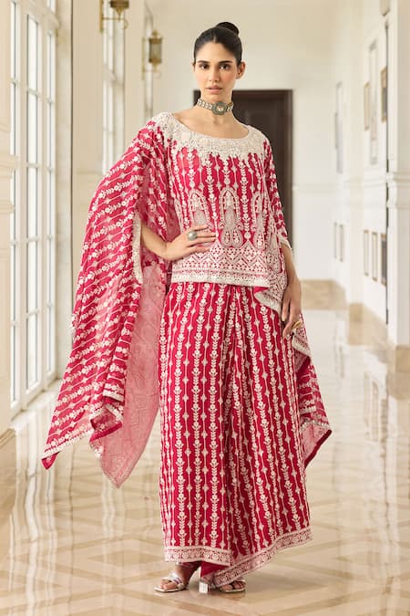 Amaara Jewels_Gold Plated Gemstones, Crystals Tsarina Emeraude Necklace Set _Online_at_Aza_Fashions