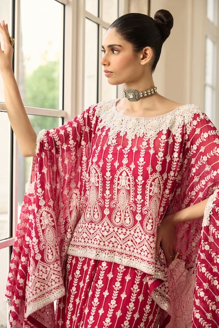 Shop_Amaara Jewels_Gold Plated Gemstones, Crystals Tsarina Emeraude Necklace Set _Online_at_Aza_Fashions