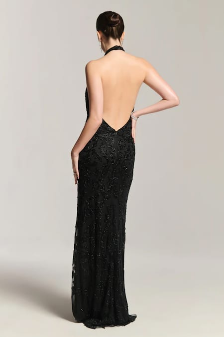 Bling Empire Black Mirage Embellished Gown 
