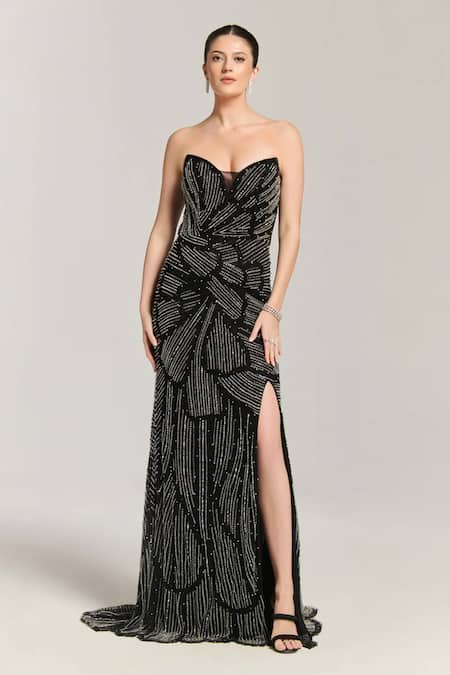 Bling Empire Flower Embellished Gown 