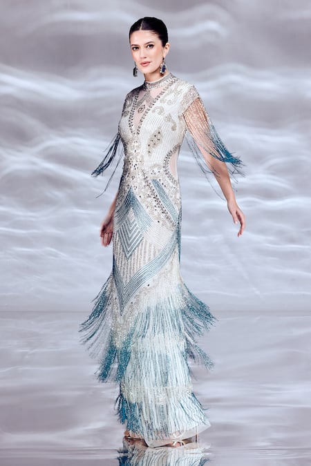 Bling Empire Ombre Necklace Gown 