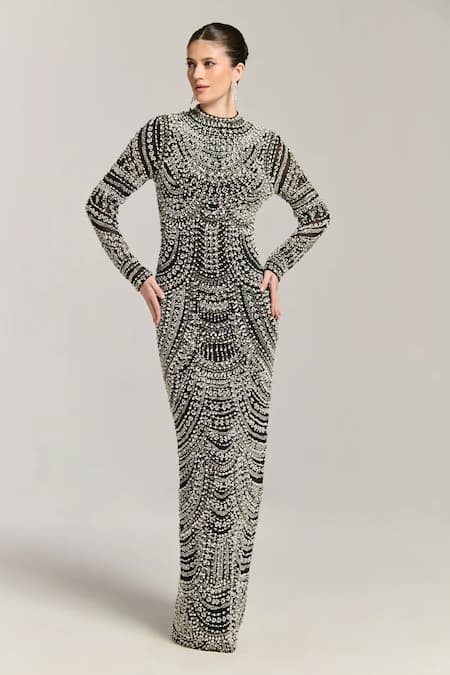 Bling Empire Platinum Embellished Gown 