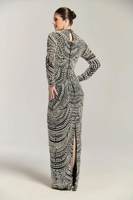 Bling Empire Platinum Embellished Gown 