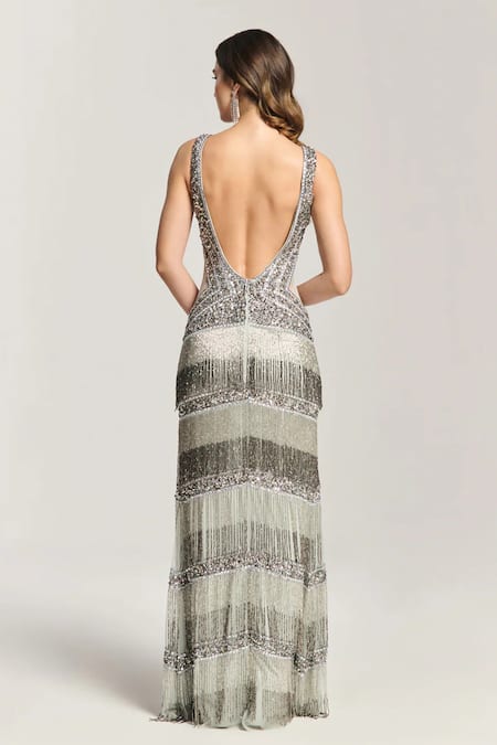 Bling Empire Starry Night High Slit Gown 