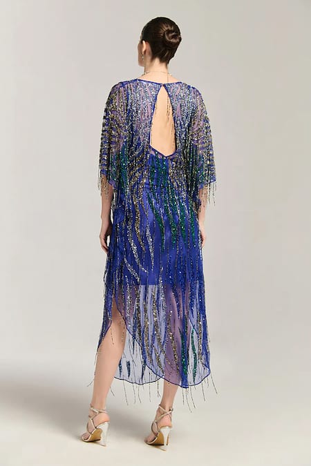 Bling Empire Bead Embellished Kaftan Dress 