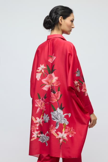 Balance By Rohit Bal Floral Print Chanderi Tunic 