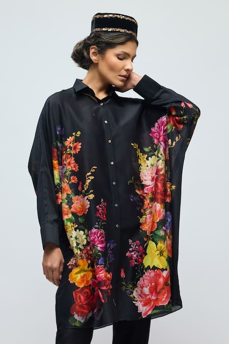 Balance By Rohit Bal Floral Print Chanderi Tunic 