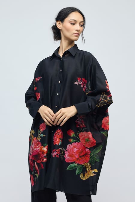 Balance By Rohit Bal Floral Print Chanderi Tunic 