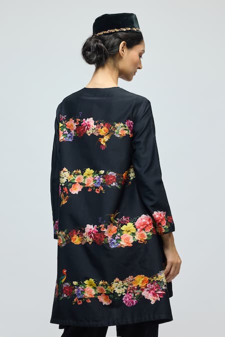Balance By Rohit Bal Floral Print Chanderi Tunic With Pant 
