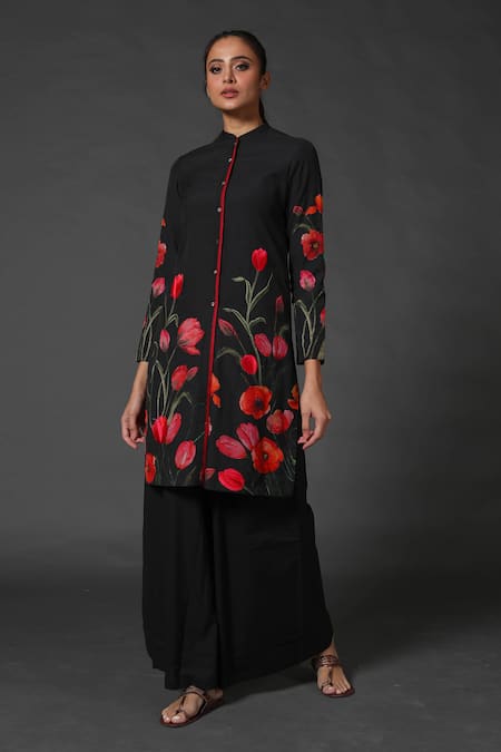 Balance By Rohit Bal Chanderi Tunic Print Tunic With Palazzo