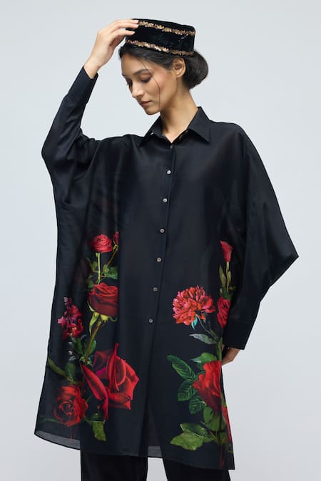 Balance By Rohit Bal Floral Print Chanderi Tunic 