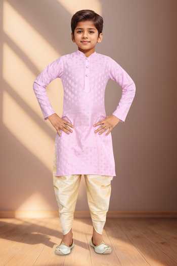 Petite Pomme Geometric Woven Kurta Set
