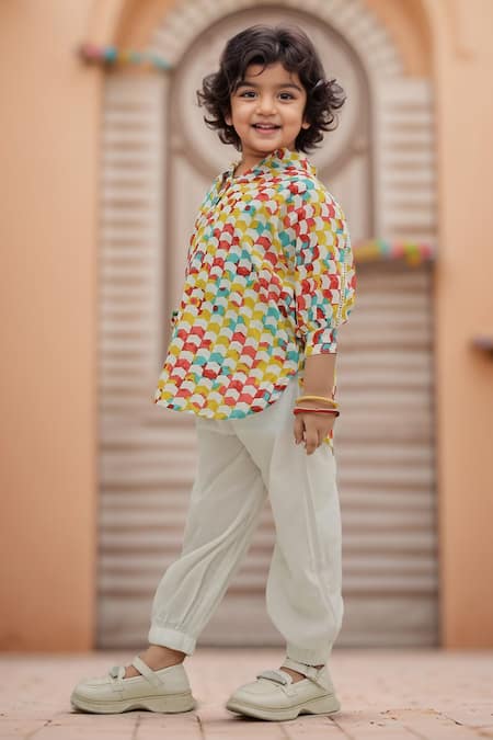 Buy_Petite Pomme_Multi Color Cotton Kaleidoscope Printed Kurta Set 