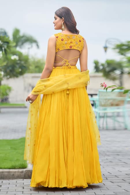 Damoiselle Marigold Embroidered Lehenga Set 