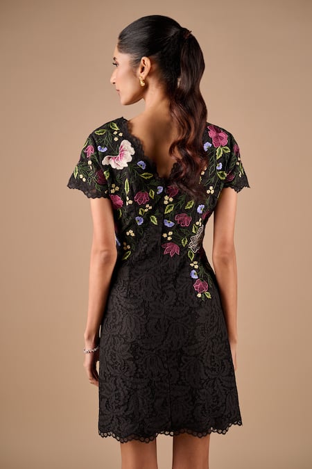 Shriya Som Floral Lace A-Line Dress 