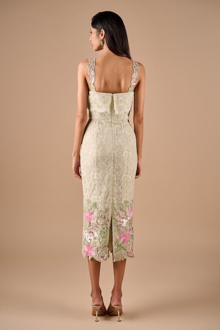 Shriya Som Lace Cutwork Midi Dress 