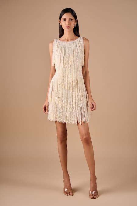 Shriya Som Pearl Fringe Dress 
