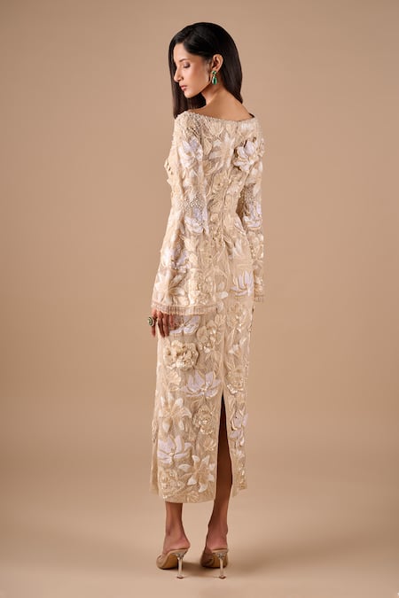 Shriya Som Floral Lace Sequin Dress 