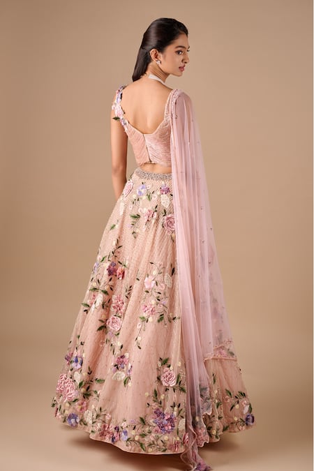 Shriya Som Floral Embroidered Skirt Set 