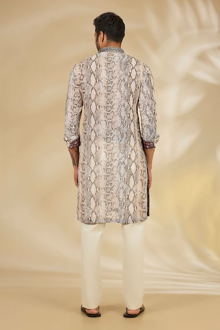 Rabani & Rakha Snake Print Kurta & Pant Set 