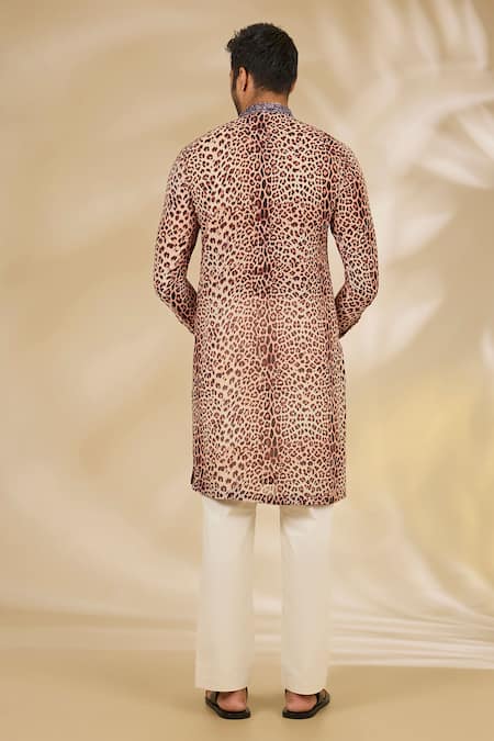 Rabani & Rakha Leopard Print Kurta & Pant Set 